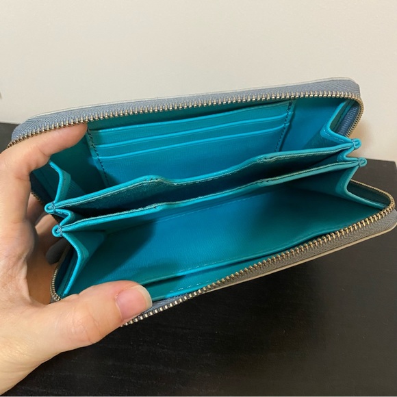 Fossil grey-blue leather wallet (phone wallet) - Picture 7 of 16